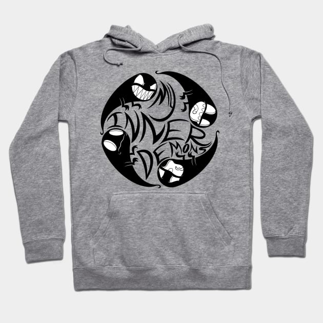 My Inner Demons (Black and White) Hoodie by chrisnazario